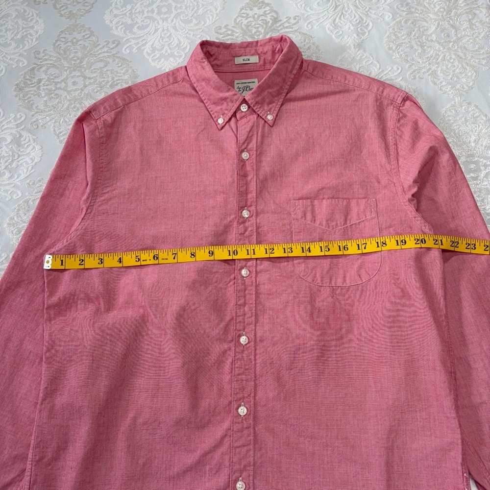 J.Crew Slim Fit Casual Cotton Oxford Button Down In Light Heather Red Large - Picture 7 of 7